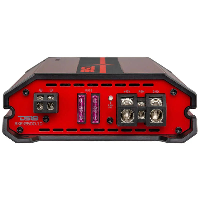 DS18 1-Channel SXE Amplifier Class D 800/1ohm 600/2ohm 300/4ohm Watts RMS- Red - Main Product View
