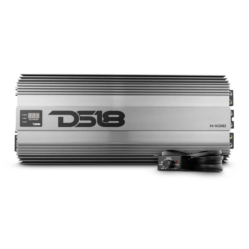 DS18 1-Chnl Amp 18000 Burst/0.67ohm 10000/1ohm 5800/2ohm 3500/4ohm Watts RMS w/ Voltmeter Black - Additional View 6