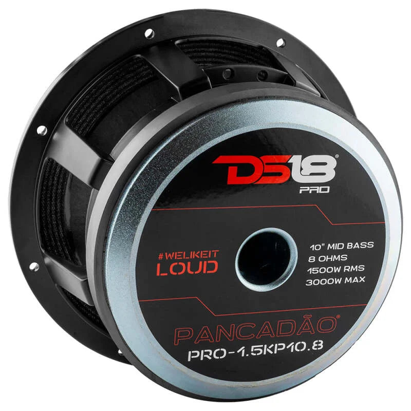 DS18 10in 1000 Watts RMS 8 ohm Mid-Bass Loudspeaker - Side View