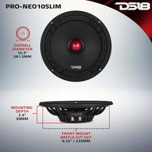 Load image into Gallery viewer, DS18 10in 250 Watts RMS 4 ohm Neodymium Shallow Mid-Range Loudspeaker Bullet Loudspeaker - Back View