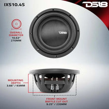Load image into Gallery viewer, DS18 10in 600 Watts RMS 4 ohm SVC Shallow Mount Fiber Glass Subwoofer IXS Series - Main Product View