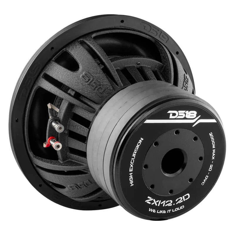 DS18 12in 1000 Watts RMS 2 ohm DVC High Excursion Subwoofer - Back View