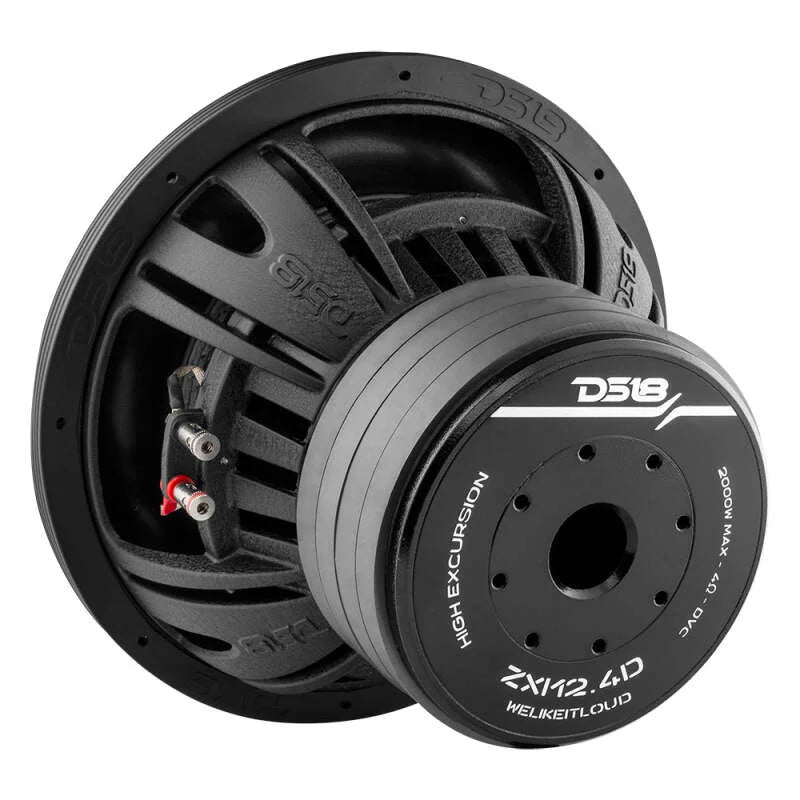 DS18 12in 1000 Watts RMS 4 ohm DVC High Excursion Subwoofer - Additional View 5
