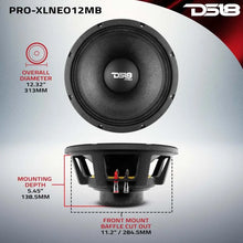 Load image into Gallery viewer, DS18 12in 1000 Watts RMS 8 ohm Neodymium Mid-Bass Loudspeaker - Side View
