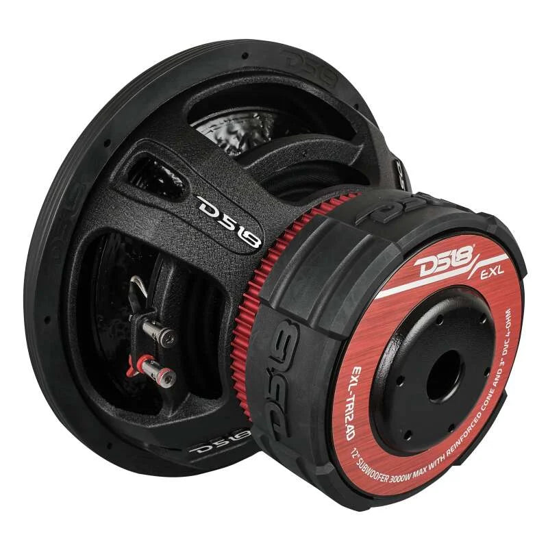 DS18 12in 1500 Watts RMS 4+4 ohm DVC Quad Stacked Magnet Reinforced Cone Subwoofers - Main Product View