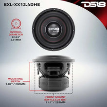 Load image into Gallery viewer, DS18 12in 2000 Watts RMS 4 ohm DVC High Excursion Subwoofers w/ Deep Aggressive Bass - Side View