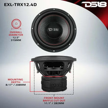 Load image into Gallery viewer, DS18 12in 2000 Watts RMS 4+4 ohm DVC Quad Stacked Magnet Reinforced Cone Subwoofers - Main Product View