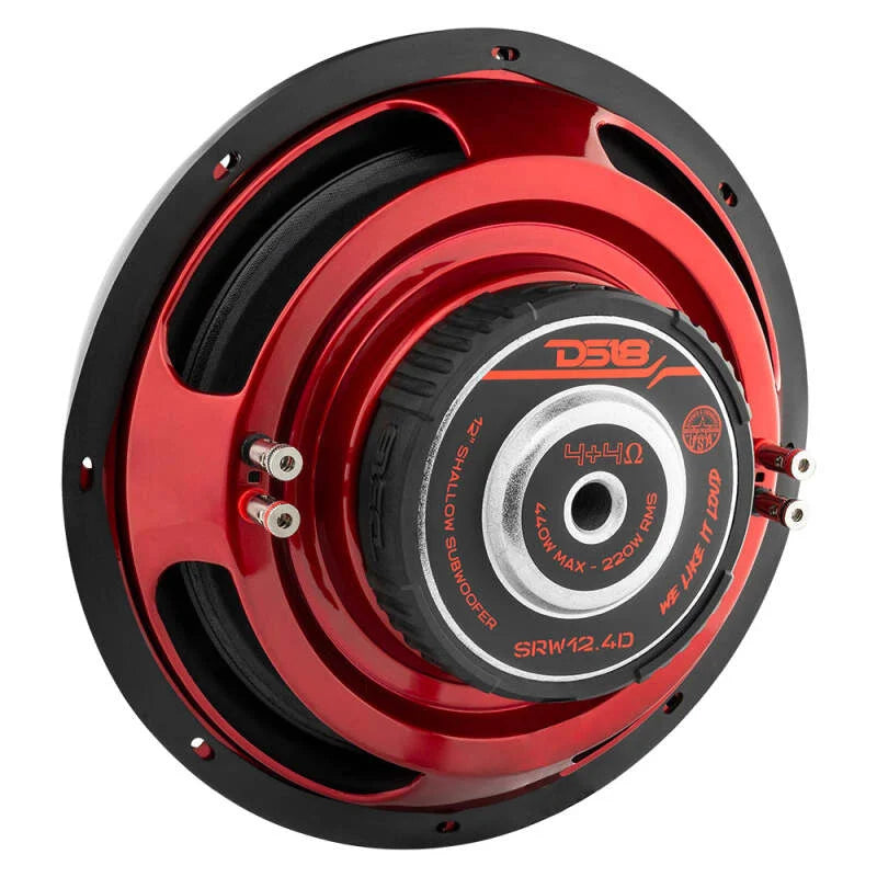 DS18 12in 220 Watts RMS 4 ohm DVC Shallow Mount Subwoofer - Additional View 5