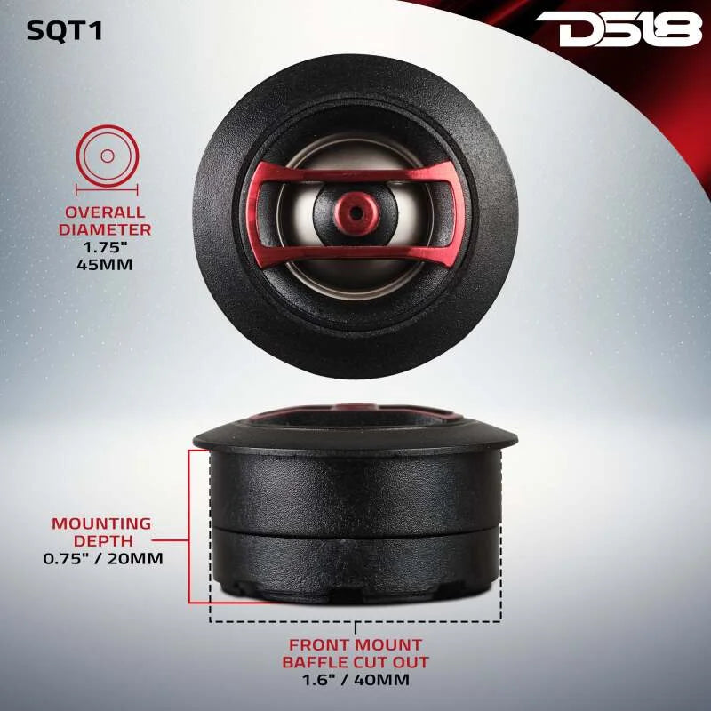 DS18 1.3in Mini Dome Tweeters Neodymium ABS Body 30 Watts RMS RMS 0.8in KSV Vc 4 ohm - Additional View 6