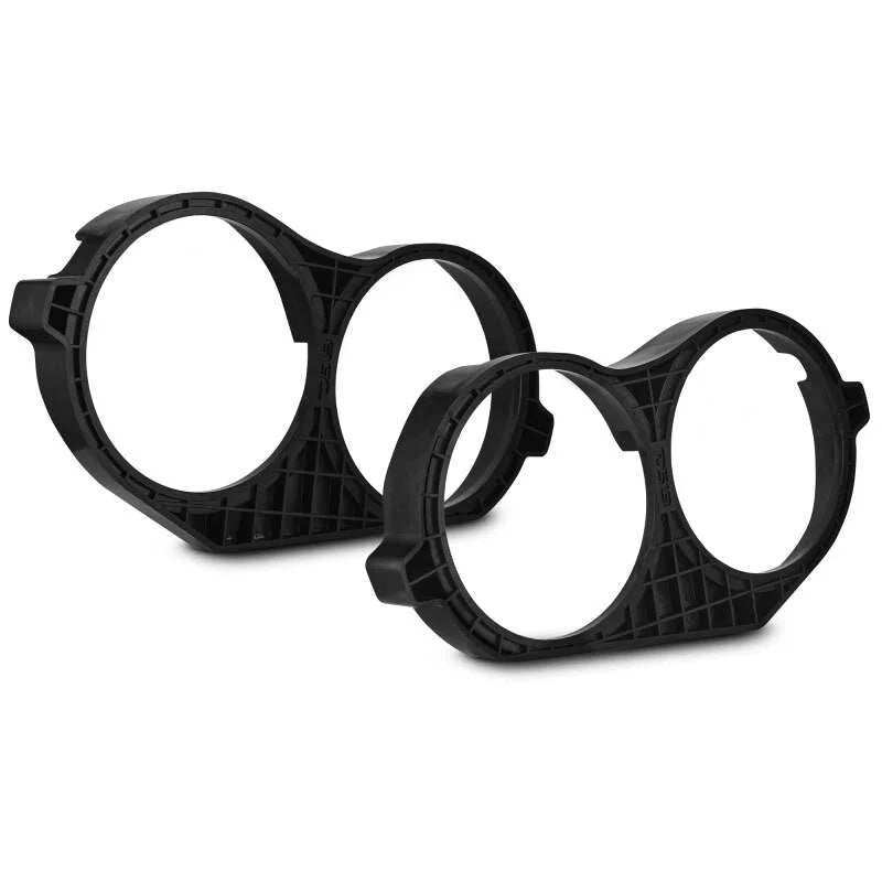 DS18 14-23 Harley Davidson Saddle Bag Mid Bass Adapter Ring 2x 10in ABS Black - Installation View
