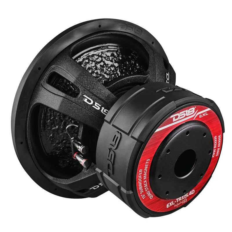 DS18 15in 3000 Watts RMS 4+4 ohm DVC Quad Stacked Magnet Reinforced Cone Subwoofers - Additional View 8