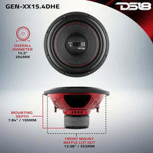 Load image into Gallery viewer, DS18 15in 600 Watts RMS 4 ohm DVC Double Stacked Magnet High Excursion Subwoofers - Additional View 5