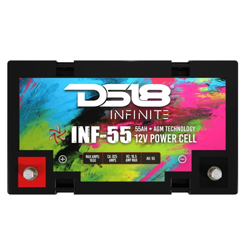 DS18 1750 Watts 55 AH Infinite AGM Power Cell Battery - Back View
