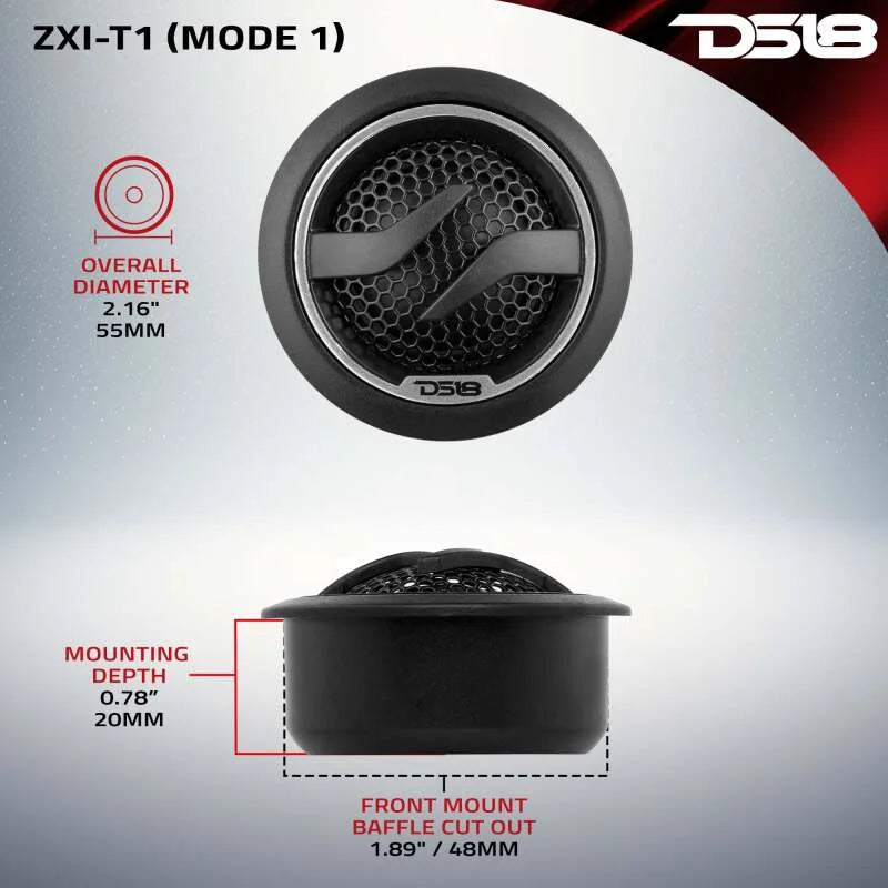 DS18 1.7in Dome Tweeter Neodymium 50 Watts RMS 1in Pei Vc 4 ohm - Main Product View