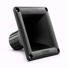 Load image into Gallery viewer, DS18 1in Twist-On Throat Plastic Horns 45x45 Degree 2.71in Depth Black - Side View