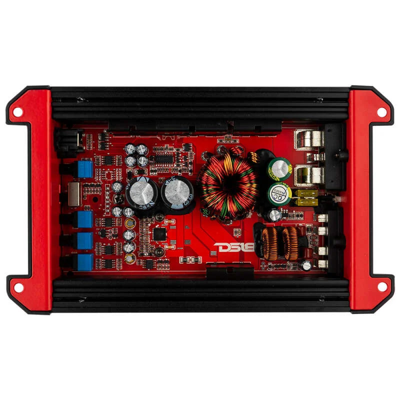DS18 2-Channel Amplifier 1 x 360/4 Ohm Bridge 2x 180/2 Ohm 2x 100/4 Ohm Watts RMS - Side View