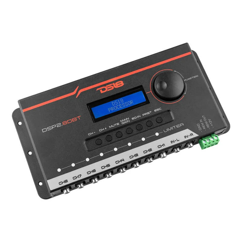 DS18 2-Channel In and 8-Channel Out Dual Signal Processor LCD Screen Bluetooth - Detail View