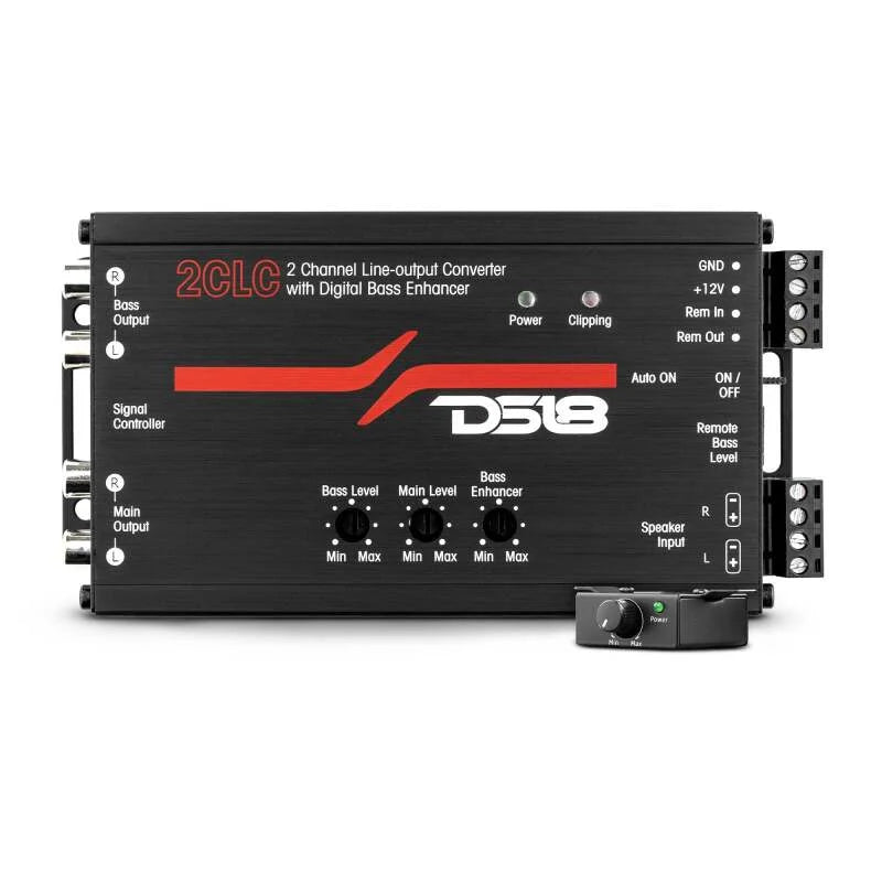 DS18 2-Channel Line Output Converter Digital Bass Enhancer For More Low End Boost - Back View