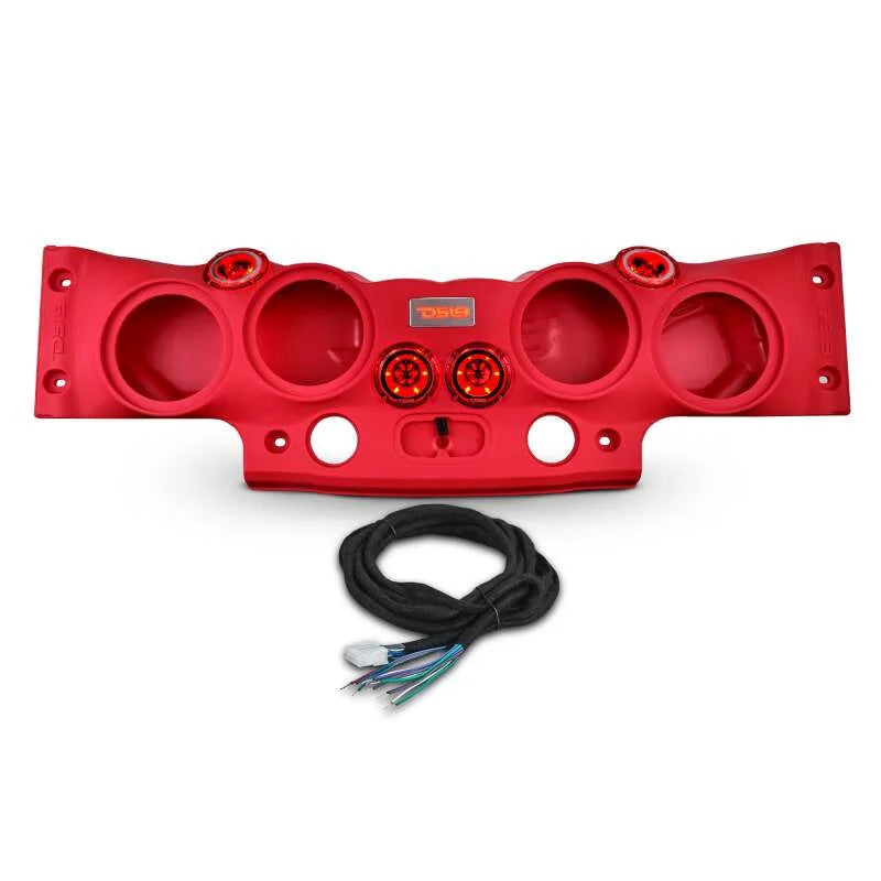 DS18 2007-18 Jeep JK/JKU Soundbar Fits 4 x 8in Speakers (Not Included) Tweeters Drivers Included-Red - Additional View 5