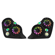 Load image into Gallery viewer, DS18 2015+ Polaris Slingshot Front Fender Dual 8in Speakers &amp; Enclosure w/ LED Lights - Back View