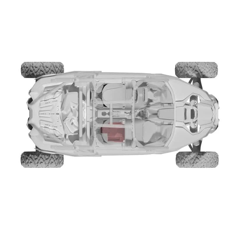 DS18 2018-24 Can-Am Maverick 12in Subwoofer Enclosure Passanger Side PSW12.4D Included - Back View