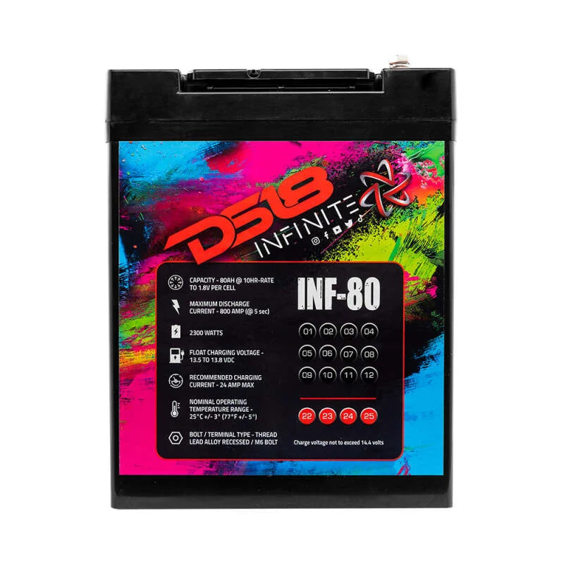 DS18 2300 Watts 80 AH Infinite AGM Power Cell Battery - Main Product View