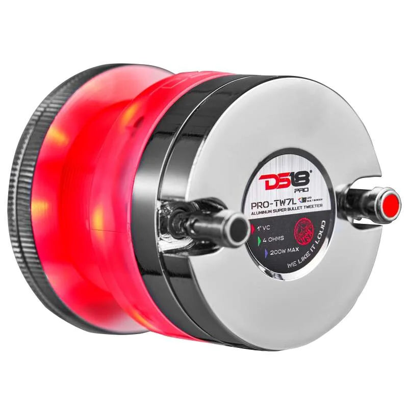 DS18 2.3in Super Bullet Tweeter 100 Watts RMS 1in Titanium Vc 4 ohm RGB LED Lights - Additional View 5