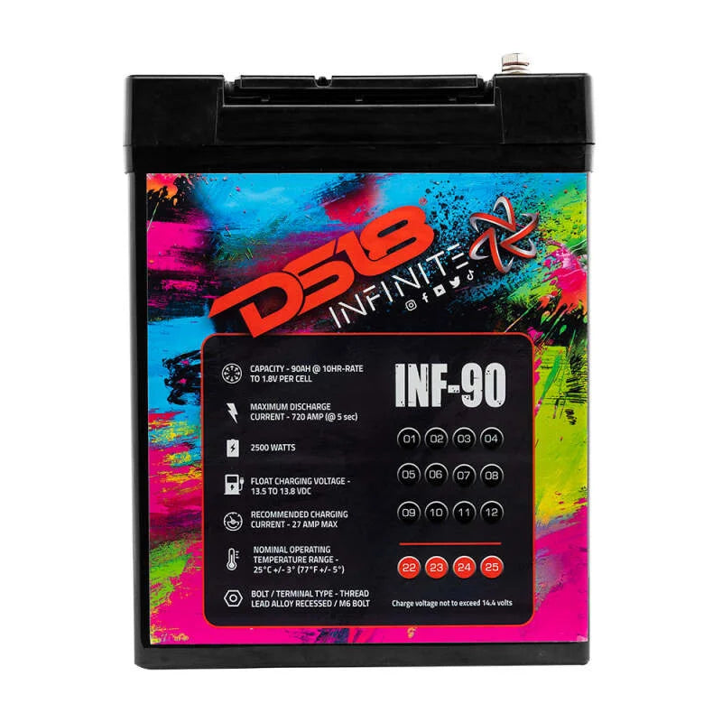 DS18 2500 Watts 90 AH Infinite AGM Power Cell Battery - Additional View 6