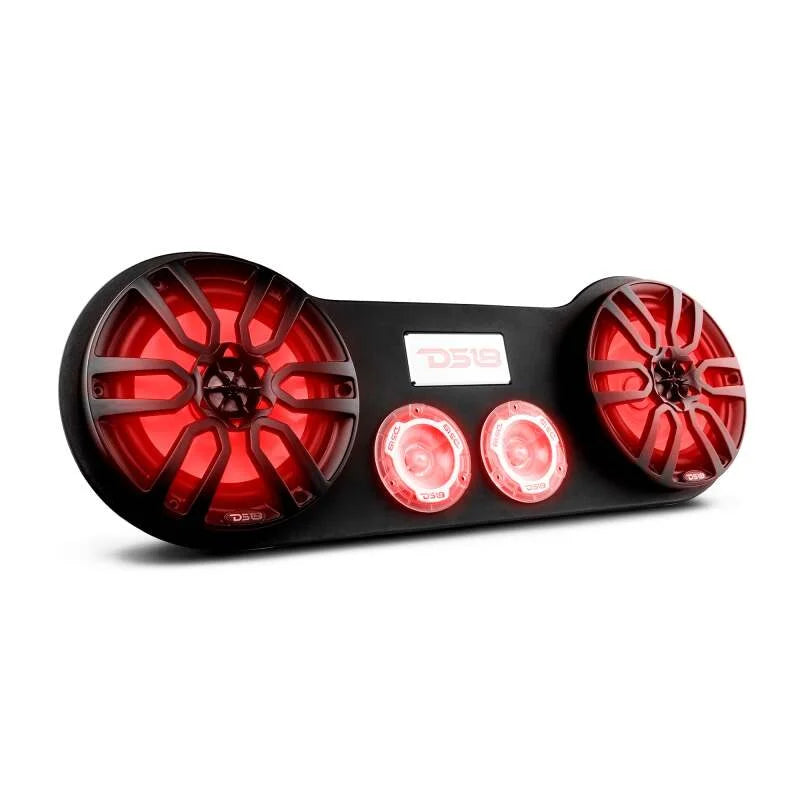 DS18 28in Speaker Enclosure Fits 2x 8in Speakers and 2x 3.78in Tweeters (Speakers not Included) - Back View