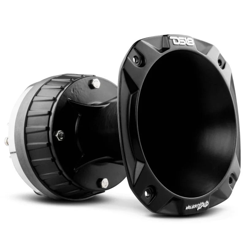 DS18 2in Drivers 320 Watts 2in Titanium Vc 8 ohm w/ Spacer PRO-D1 + PRO-HA102/BK - Side View