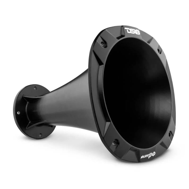 DS18 2in Long Bolt-On Throat Horn 27 Degree 10.84in Depth Black Aluminum - Back View