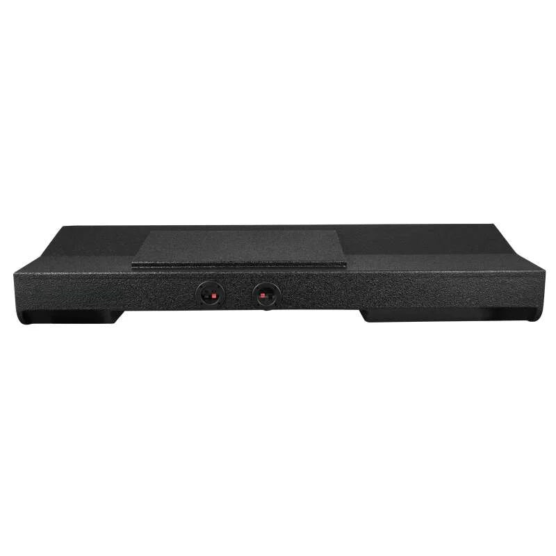 DS18 2x 12in Shallow Down Firing Underseat Ported Box Subwoofer Enclosure- Black Spray Paint Finish - Side View