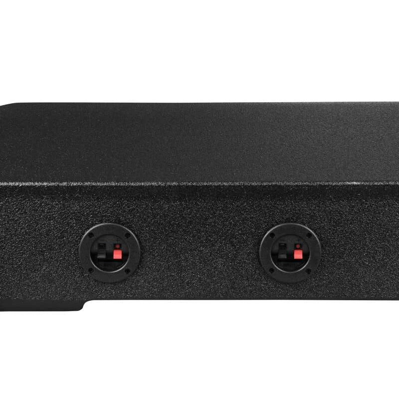 DS18 2x 8in Forward Firing Underseat Ported Box Subwoofer Enclosure -Black Spray Liner Paint Finish - Side View