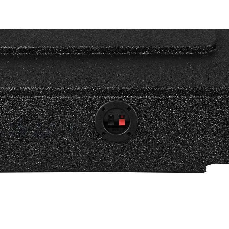 DS18 2x 8in Forward Firing Underseat Ported Box Subwoofer Enclosure Black Liner- Chevy/GMC/Ford - Installation View