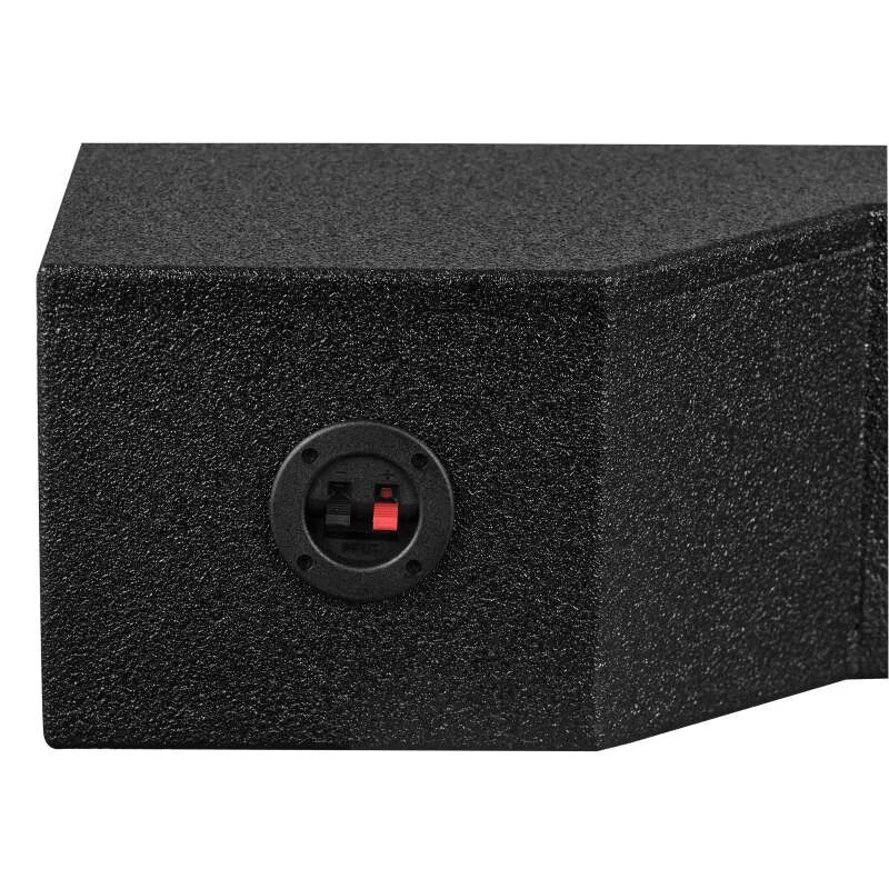 DS18 2x 8in Forward Firing Underseat Ported Box Subwoofer Enclosure Black Liner- RAM Trucks - Side View