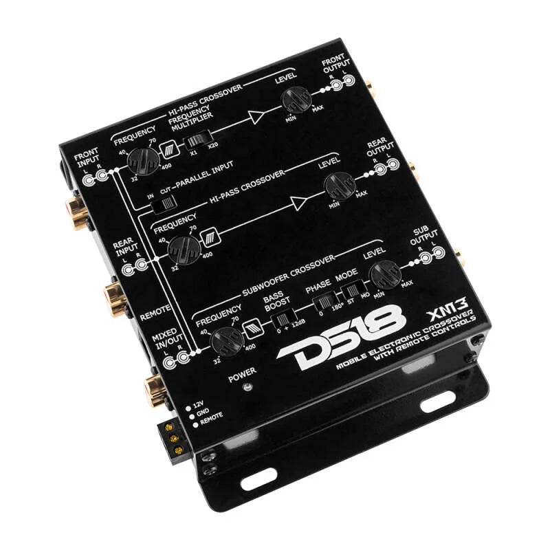 DS18 3-Way Active Crossover Sub-Level Control - Back View