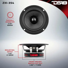 Load image into Gallery viewer, DS18 3.5in 40 Watts RMS 4 ohm 1-Way Full Range Speaker w/ Kevlar Cones - Side View