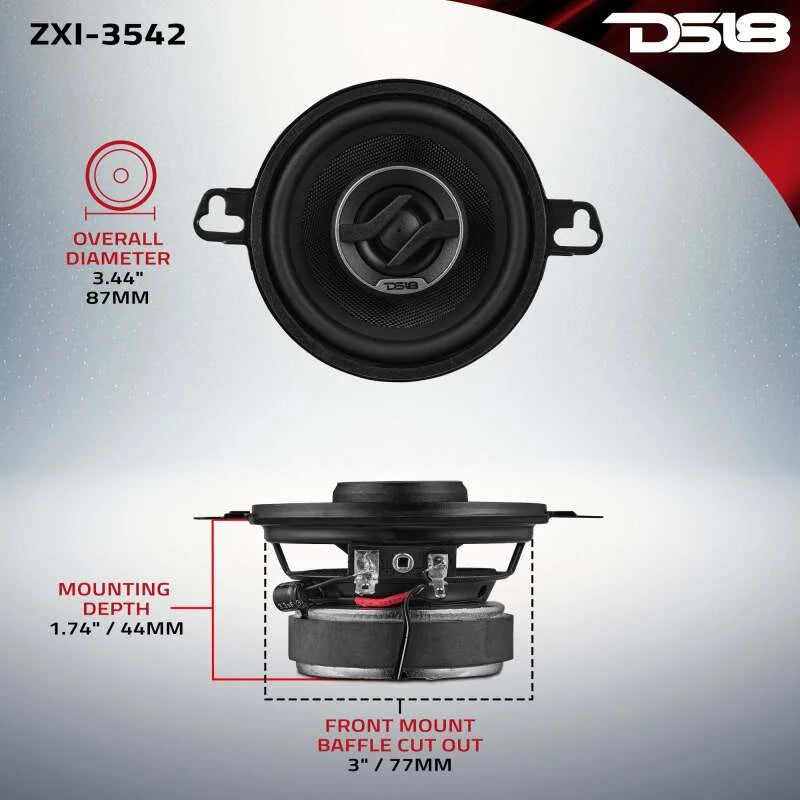 DS18 3.5in 40 Watts RMS 4 ohm 2-Way Coaxial Speaker w/ Kevlar Cones - Additional View 6