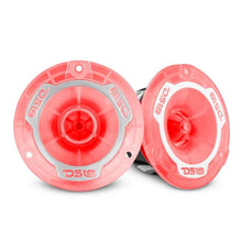 Load image into Gallery viewer, DS18 3.8in Super Bullet Tweeter 120 Watts RMS 1in Aluminum VC 4 Ohm RGB LED Lights - Pair - Main Product View