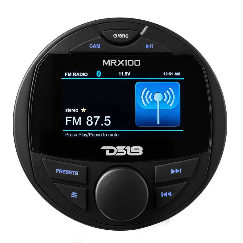DS18 3in Color TFT Screen 2 Zones 4 volts Output BT RDS 4 x 50 Watts Silicone Cover Headunit MRX100 - Additional View 9