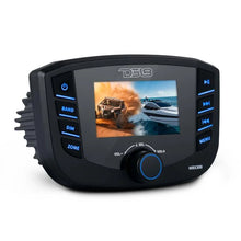 Load image into Gallery viewer, DS18 3in Color TFT Screen 3 Zones 4 volts Output BT RDS 4 x 50 Watts Headunit - Side View