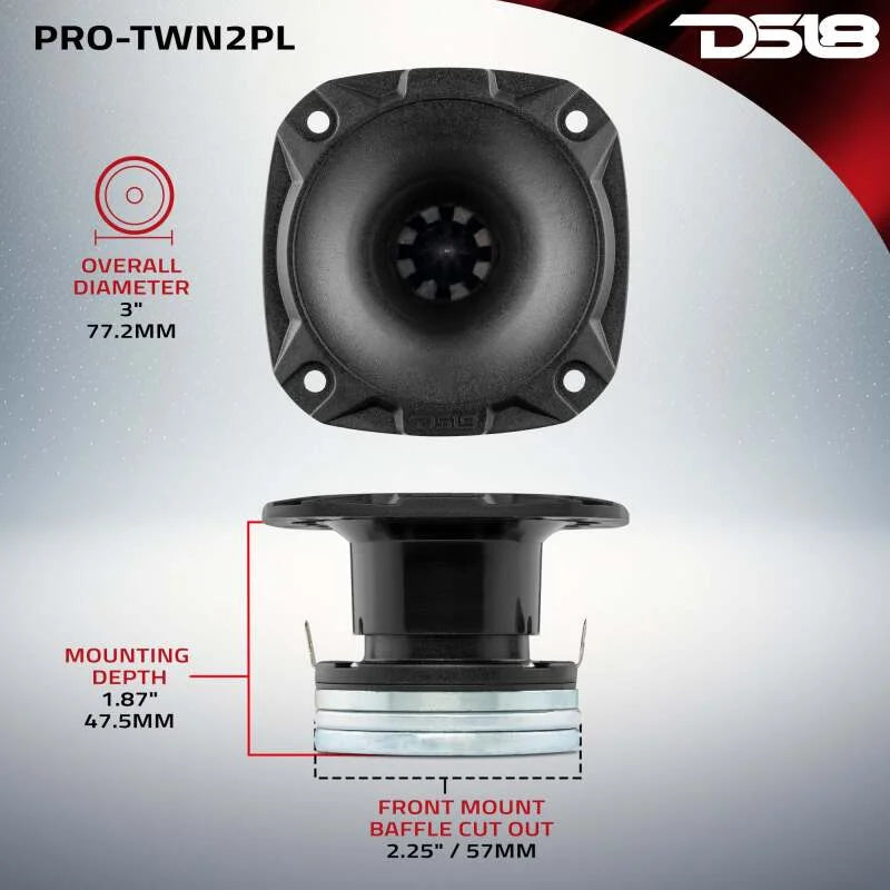 DS18 3in High Compression Neodymium Hybrid Driver/Tweeter 100 Watts RMS 1in Polyester Vc |4 ohm - Back View