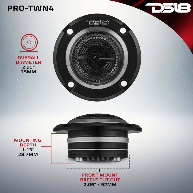 DS18 3in High Compression Neodymium Tweeter Hybrid Driver/Tweeter 140 Watts RMS 1in Pen Vc 4 ohm - Back View