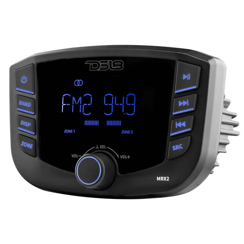 DS18 3in LCD Screen 2 Zones 4 Volts Output BT RDS 4 x 40 Watts Headunit - Back View