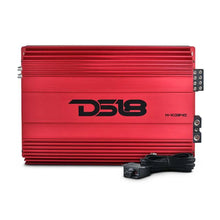 Load image into Gallery viewer, DS18 4-Channel Amp 2x 1000/4ohm Bridge 4 x 550/2ohm 4 x 300/4ohm Watts RMS Red - Side View