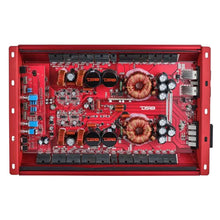 Load image into Gallery viewer, DS18 4-Channel Amp 2x 1000/4ohm Bridge 4 x 550/2ohm 4 x 300/4ohm Watts RMS Red - Back View