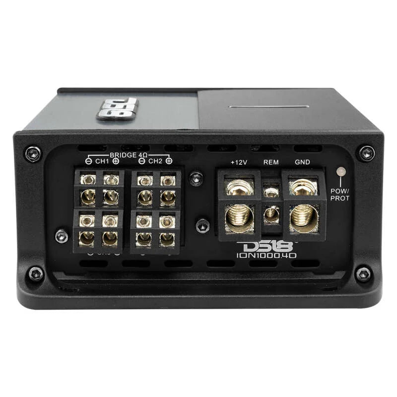 DS18 4-Channel Amp 2x 500/4 Ohm Bridge 4 x 250/2 Ohm 4 x 150/4 Ohm Watts RMS Class D - Side View