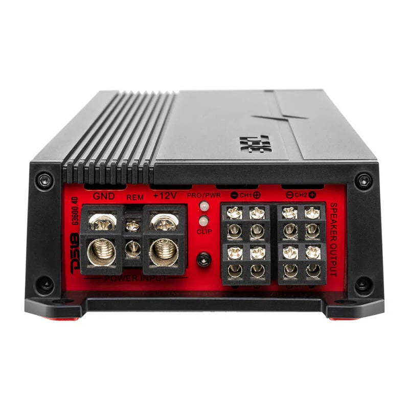 DS18 4-Channel Amplifier 2x 740/4ohm Bridge 4 x 420/2ohm 4 x 300/4ohm Watts RMS - Side View