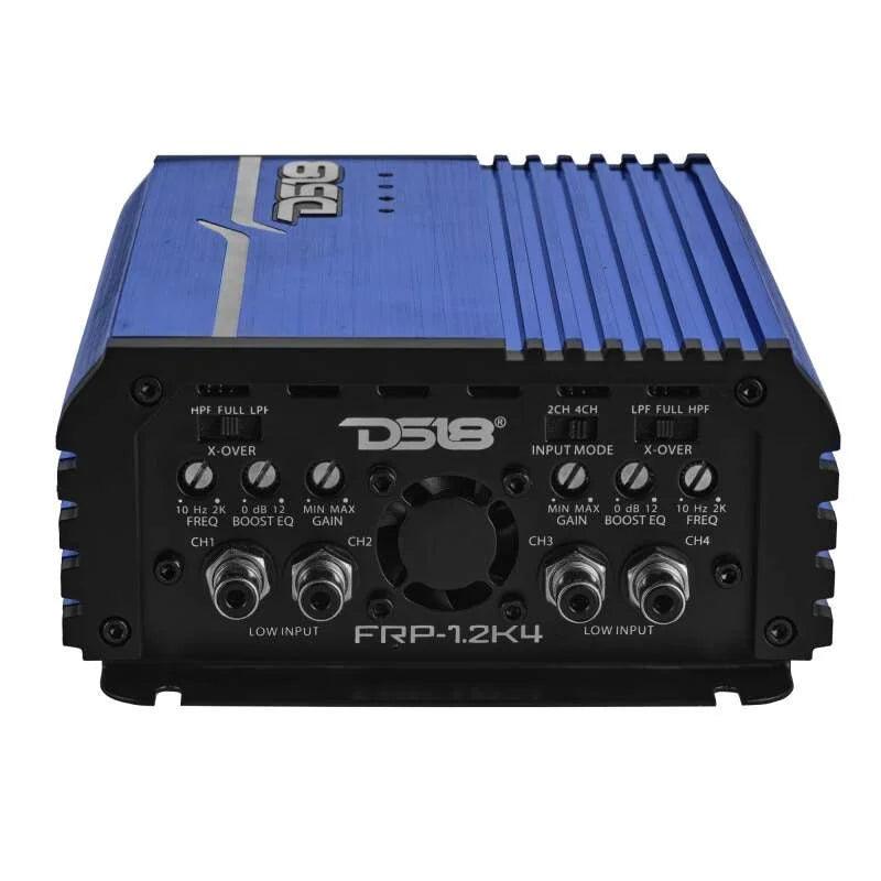 DS18 4-Channel Class-D Amp Stereo Full-Range 4 x 120 W RMS at4 ohm- Blue - Installation View