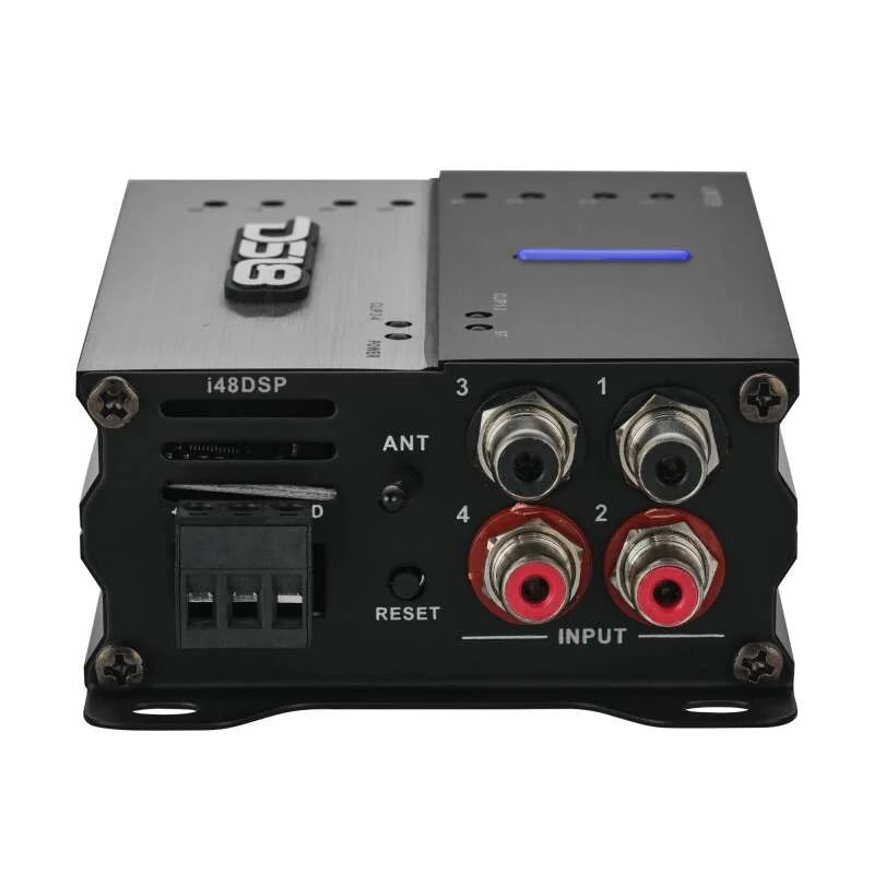 DS18 4-Channel In and 8-Channel Out DSP Bluetooth Audio Receiver Smartphone Control - Side View